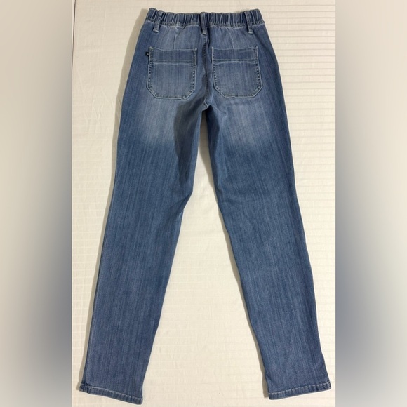 Judy Blue High Rise Boyfriend Jogger Jeans Size 0/24 Blue Drawstring Waist - Picture 3 of 16